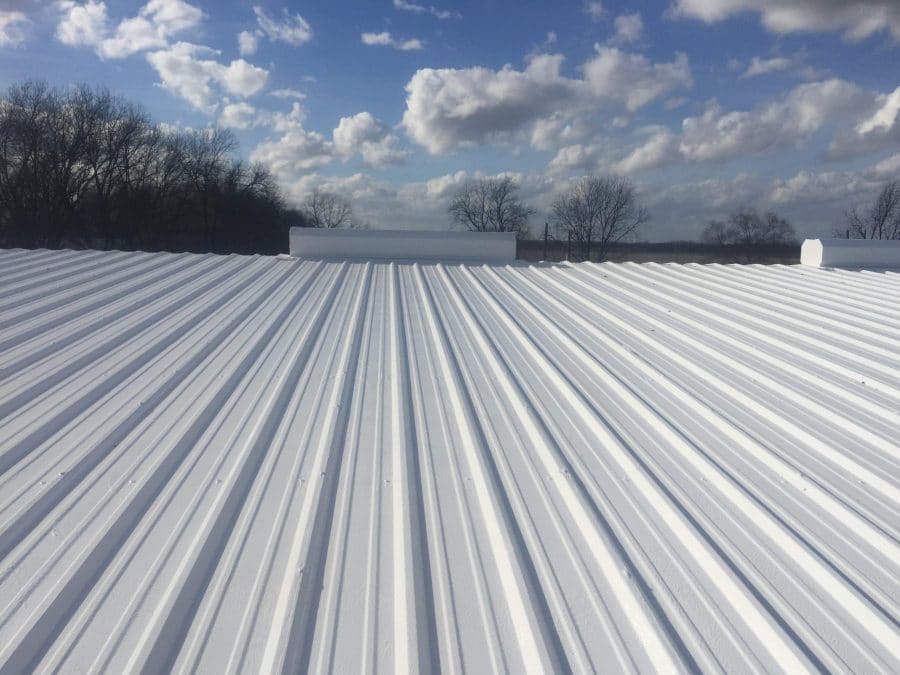 Metal roof restoration work in Oklahoma